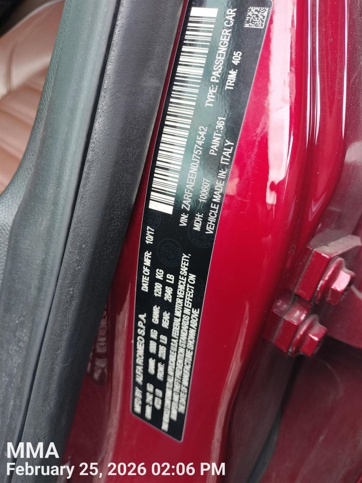 DASH WIRE HARNESS OEM 2018 ALFA ROMEO GIULIA - Image 1