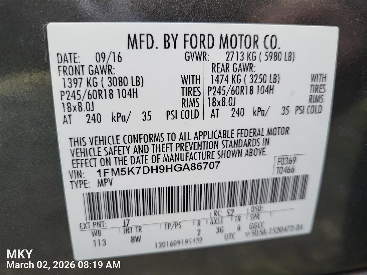 RIGHT FRONT SPINDLE KNUCKLE OEM 11-19 FORD EXPLORER BB5Z3K185A - Image 5