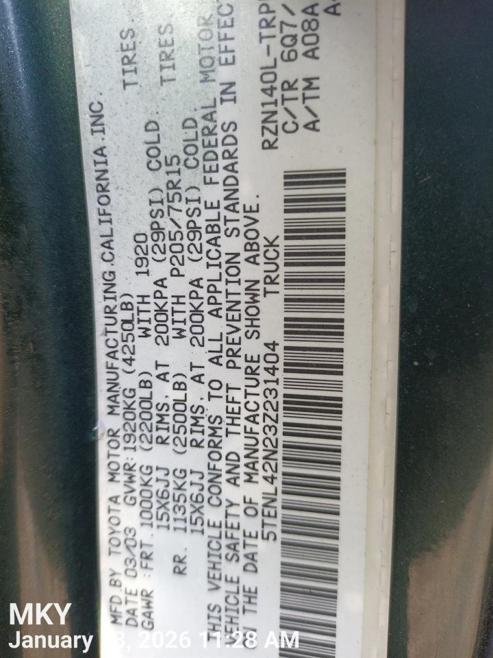 RIGHT FRONT LOCK ACTUATOR OEM 2000 TOYOTA TACOMA 1YR WRNTY - Image 5