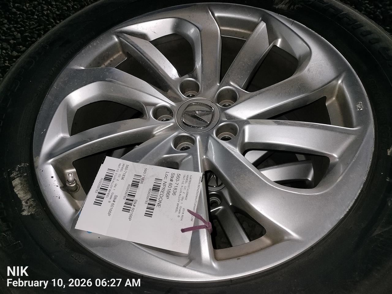 WHEEL/RIM ONLY OEM 16-18 ACURA RDX 42700TX4A71 - Image 2