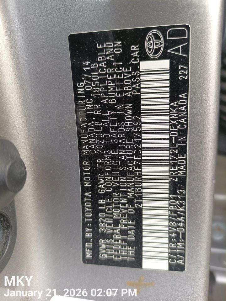 LEFT REAR LOCK ACTUATOR OEM 2015 TOYOTA COROLLA 1YR WRNTY - Image 5