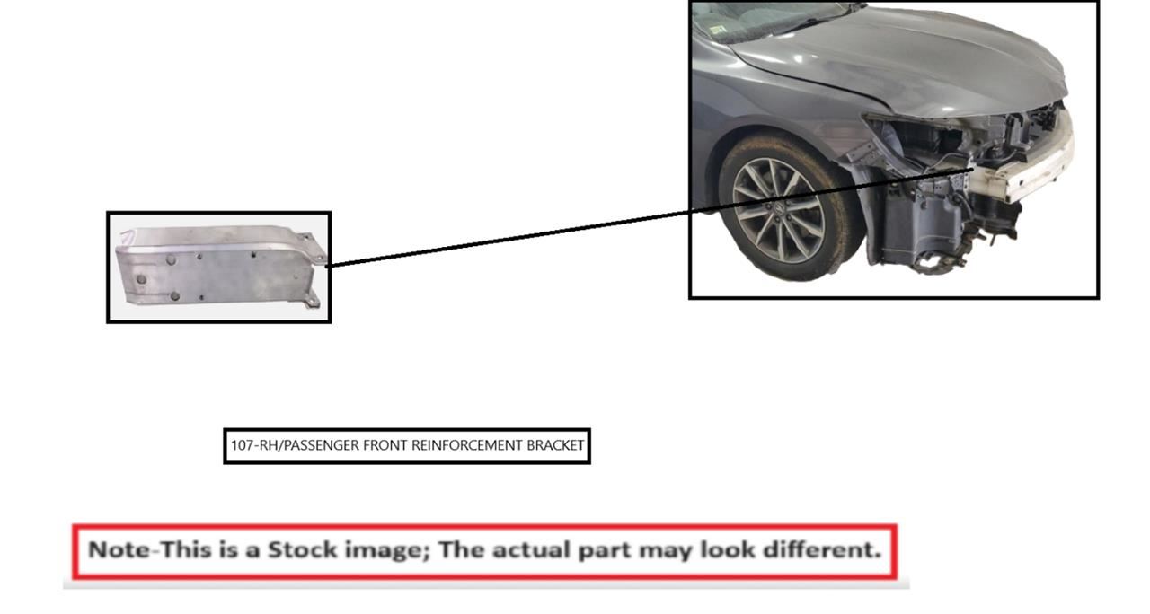 PASSENGER FRONT REINFORCEMENT BRACKET ONLY OEM 2016 TOYOTA CAMRY - Image 1