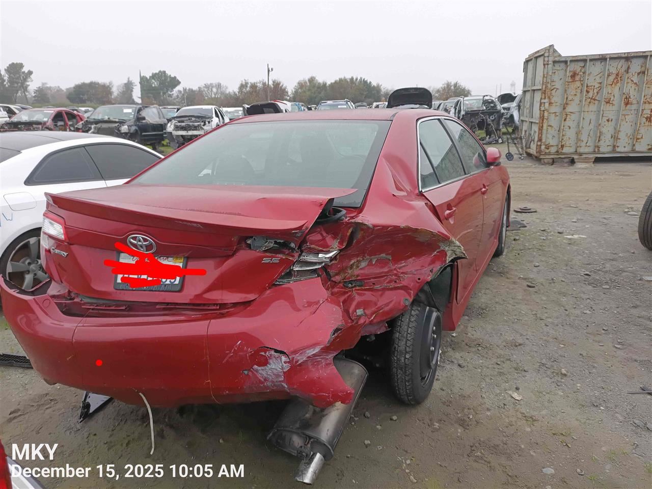 RIGHT RED SIDE VIEW MIRROR OEM 12-14 TOYOTA CAMRY 1YR WRNTY - Image 2