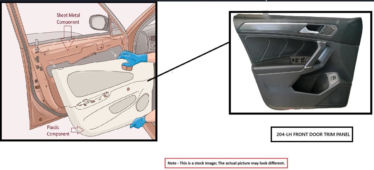 LEFT BLK FRONT DOOR TRIM PANEL OEM 2018 FORD ESCAPE GJ5Z7823943BB - Image 1