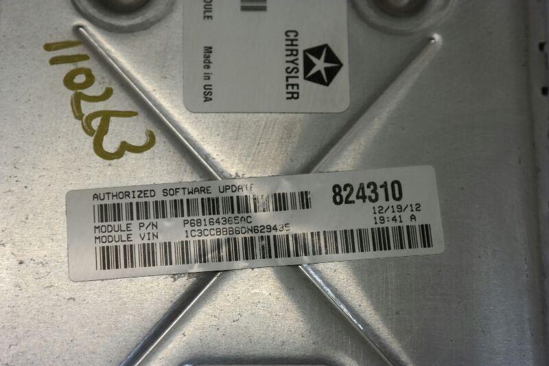 13 CHRYSLER 200 Engine ECM Electronic Control Module 2.4L 6 Speed
