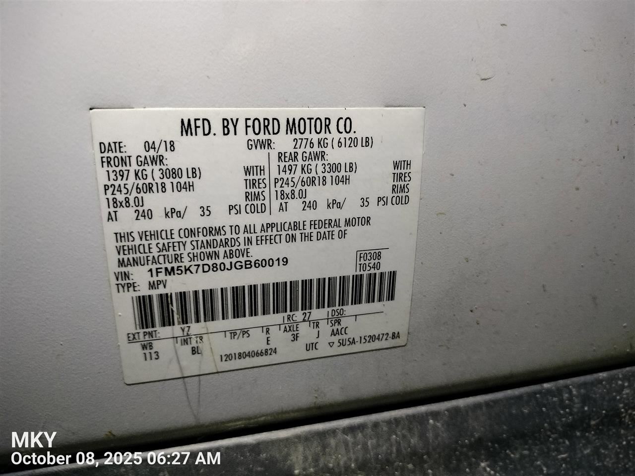 ENGINE WIRE HARNESS 2018 FORD EXPLORER - Image 4