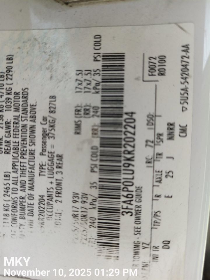 Benzeen DECKLID TAILGATE OEM 19-20 FORD FUSION - Image 1