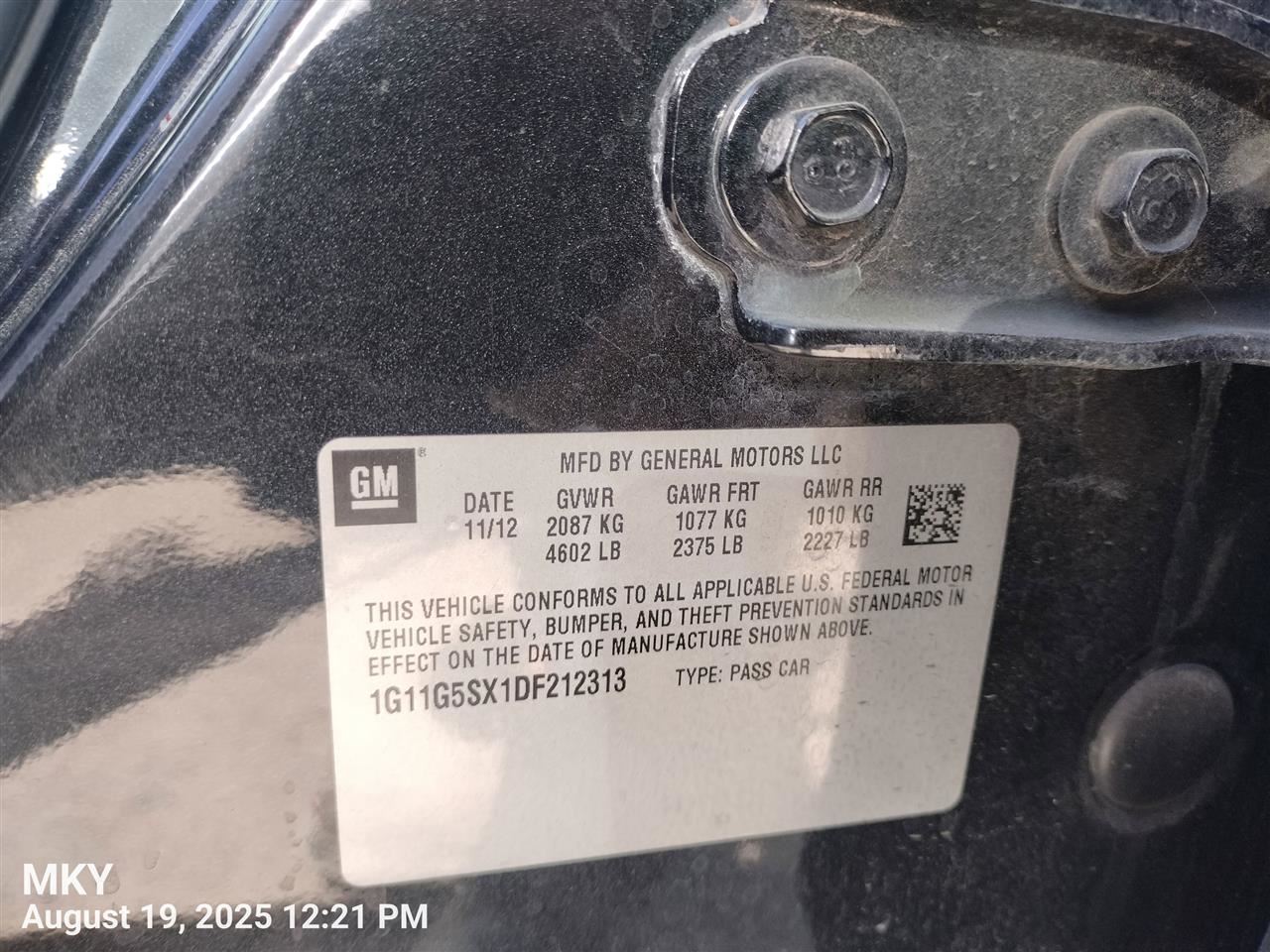 Benzeen WIRE HARNESS 2013 CHEVROLET MALIBU - Image 1