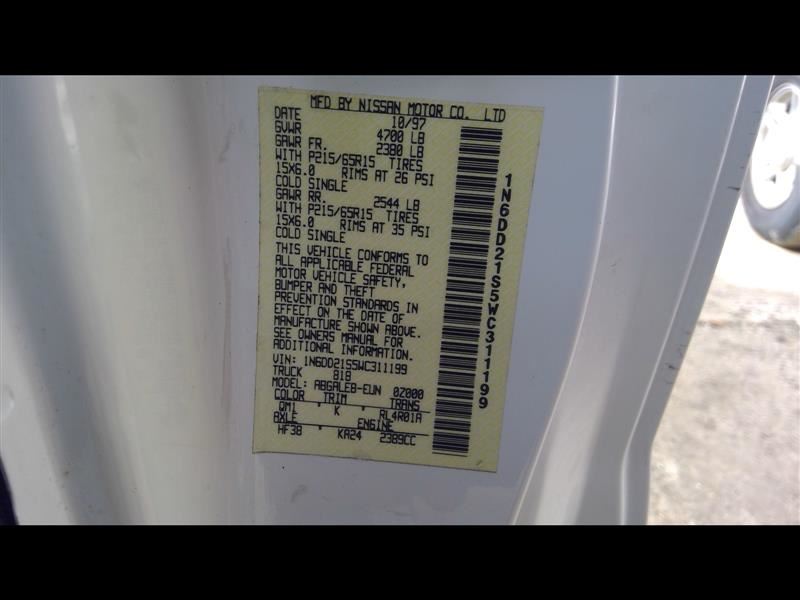 Used 1998 Nissan Frontier Engine Frontier Cylinder Head Parts S