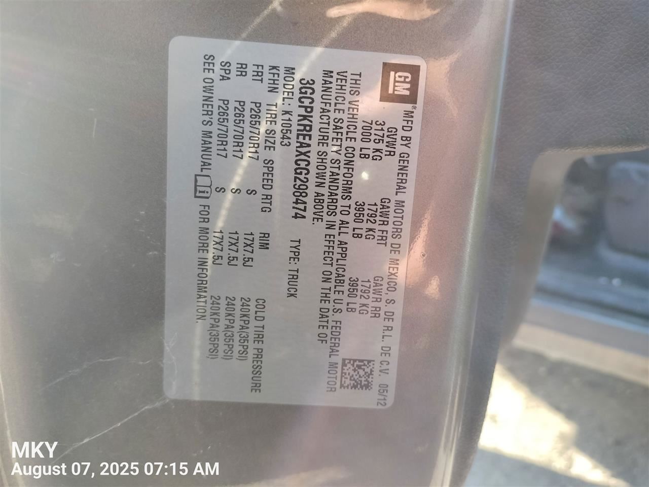 FUEL VAPOR CHARCOAL CANISTER OEM 2008 CHEVROLET SILVRDO15 15137021 - Image 2