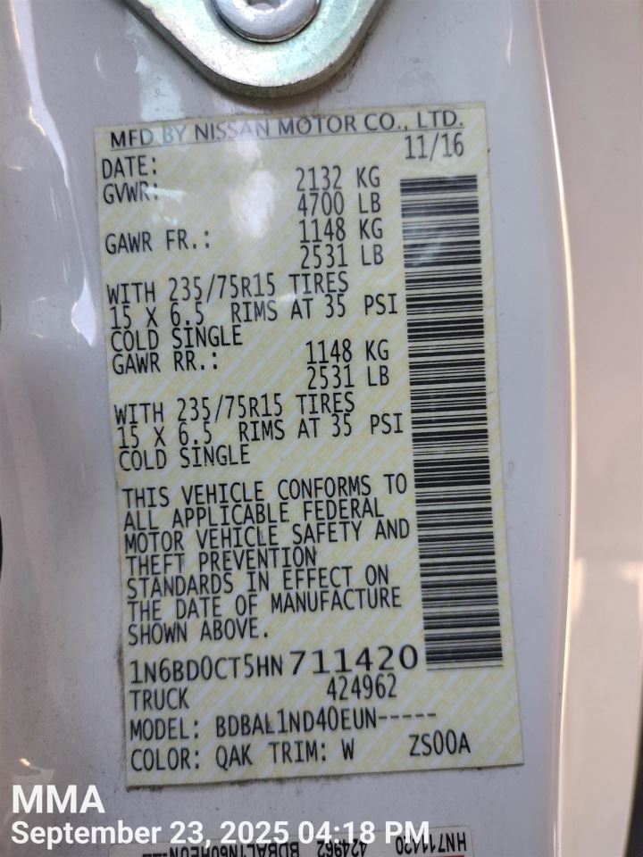 FRONTIER 2015 Engine Wire Harness 7489825 - Image 2