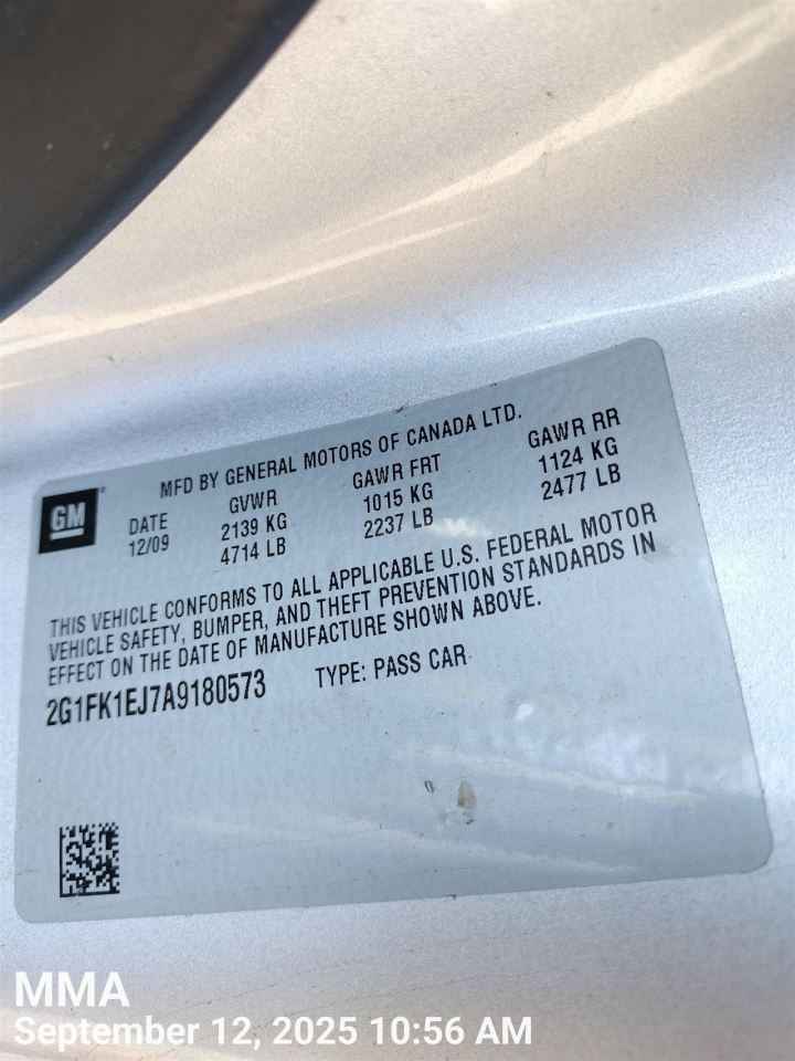 FRONT CROSSMEMBER SUBFRAME 92248978 2010-2011 CHEVROLET CAMARO - Image 2