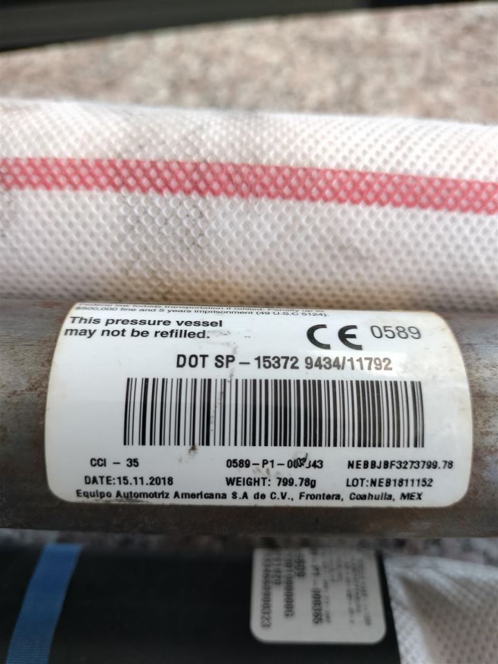 PASSANGER ROOF AIR BAG 84652223 2015-2020 GMC YUKONXL15 - Image 5