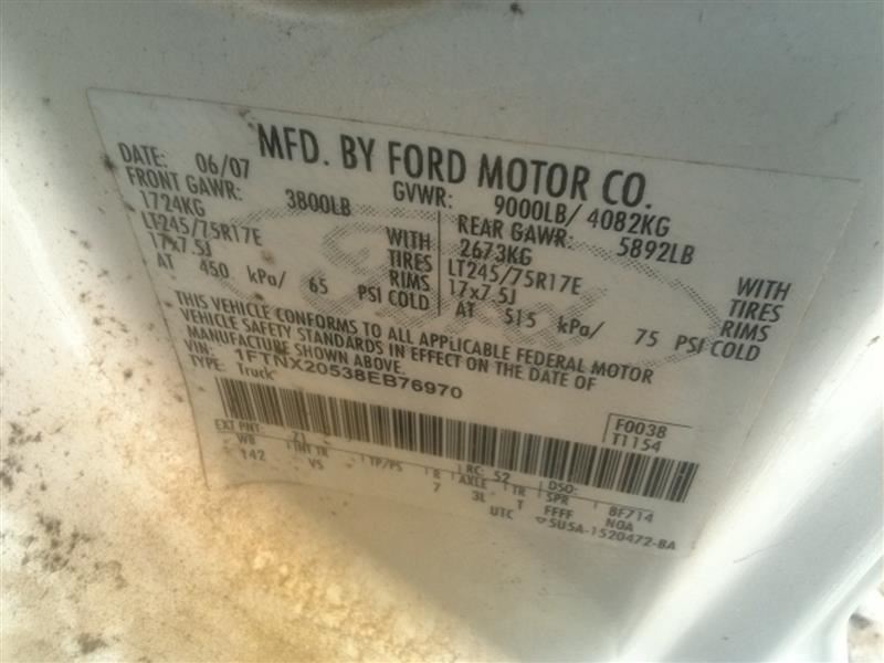 Used 2008 Ford F350 Super Duty Electrical Fuse Box Engine 5.4l Pa