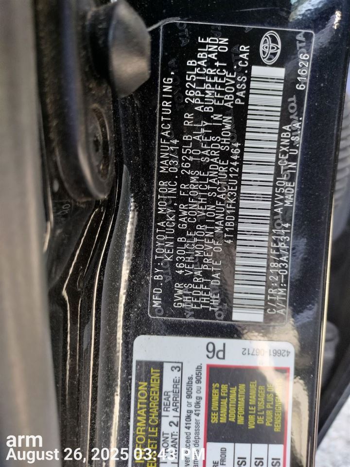 DASH WIRE HARNESS OEM 2014 TOYOTA CAMRY 821410X332 - Image 1