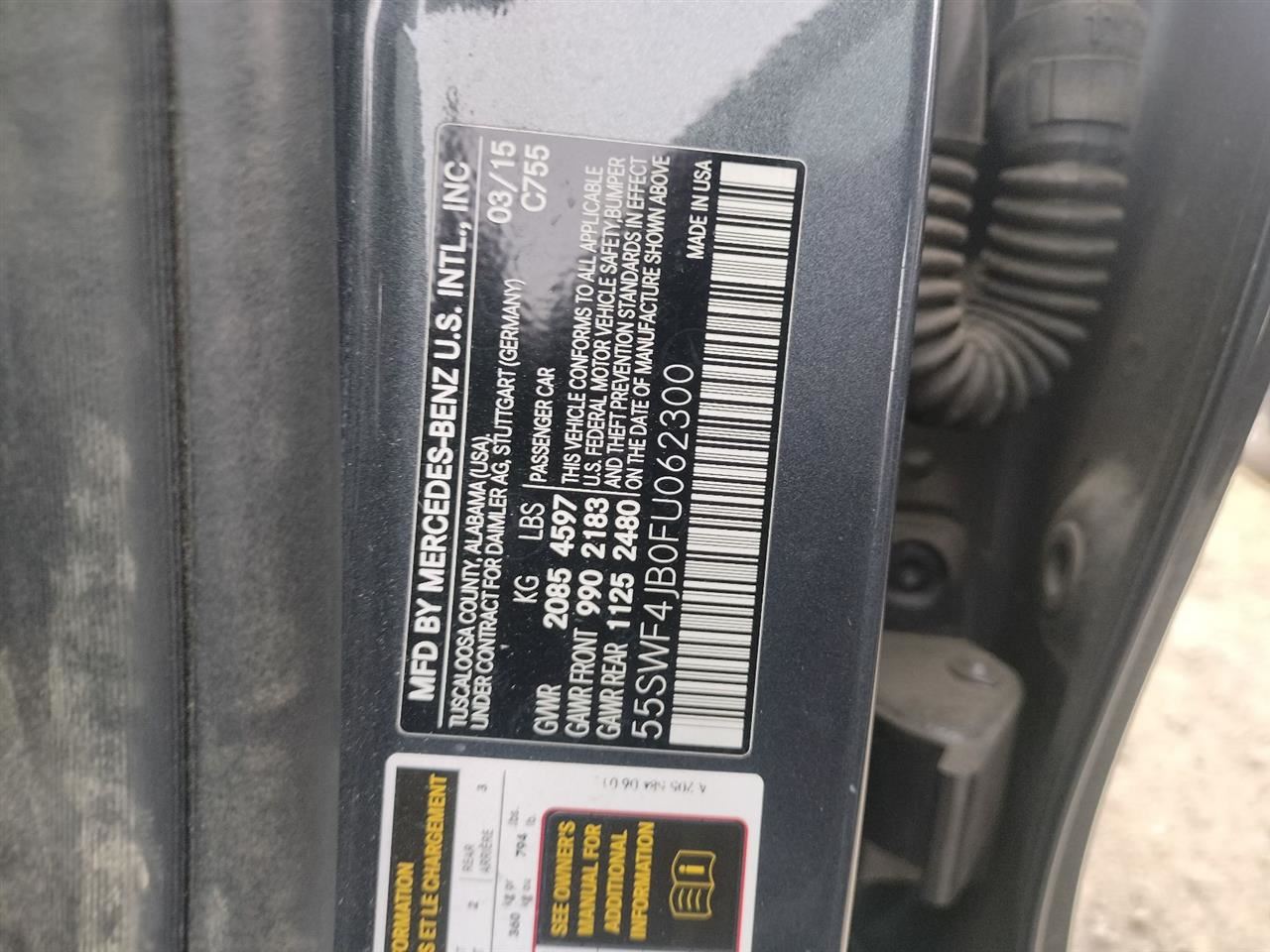 Benzeen WIRE HARNESS OEM 2015 MERCEDES-BENZ C300 - Image 1