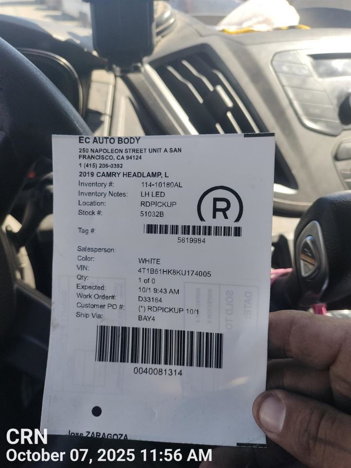 LEFT HEADLAMP ASSEMBLY OEM 18-24 TOYOTA CAMRY 1YR WRNTY - Image 5