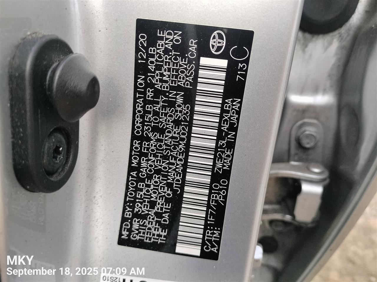 STEERING WHEEL ONLY OEM 2024 TOYOTA COROLLA 1YR WRNTY 4510012G60C0 - Image 2