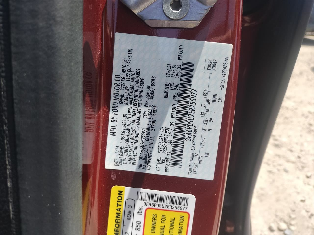 DASH WIRE HARNESS EG9Z-14401-BCA 2014 FORD FUSION - Image 3