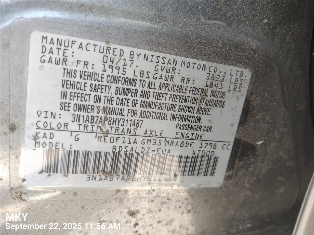 ENGINE WIRE HARNESS 240124AF6C 2018 NISSAN SENTRA - Image 3