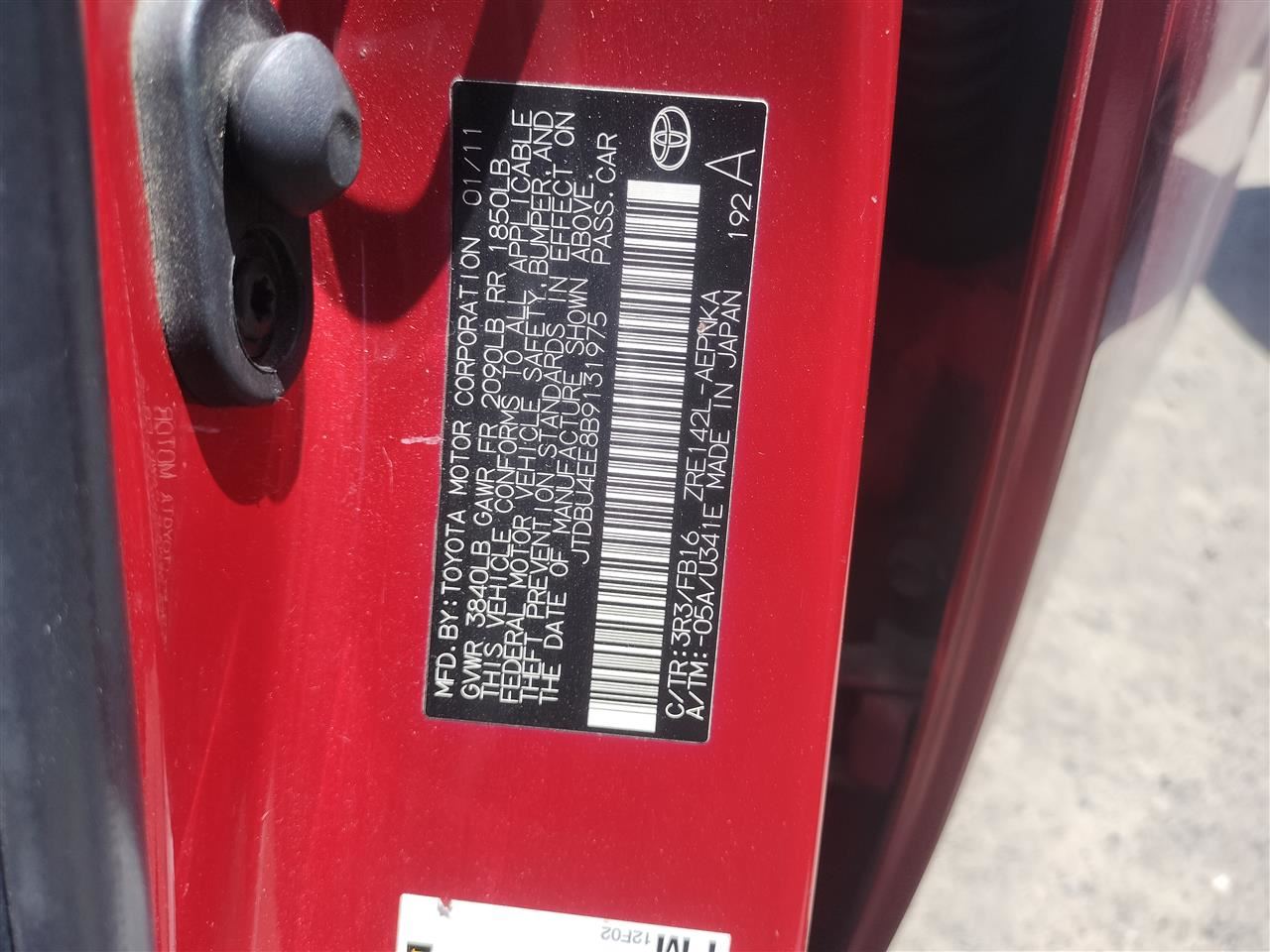 FUEL VAPOR CHARCOAL CANISTER OEM 2005 TOYOTA COROLLA 7774002130 - Image 5