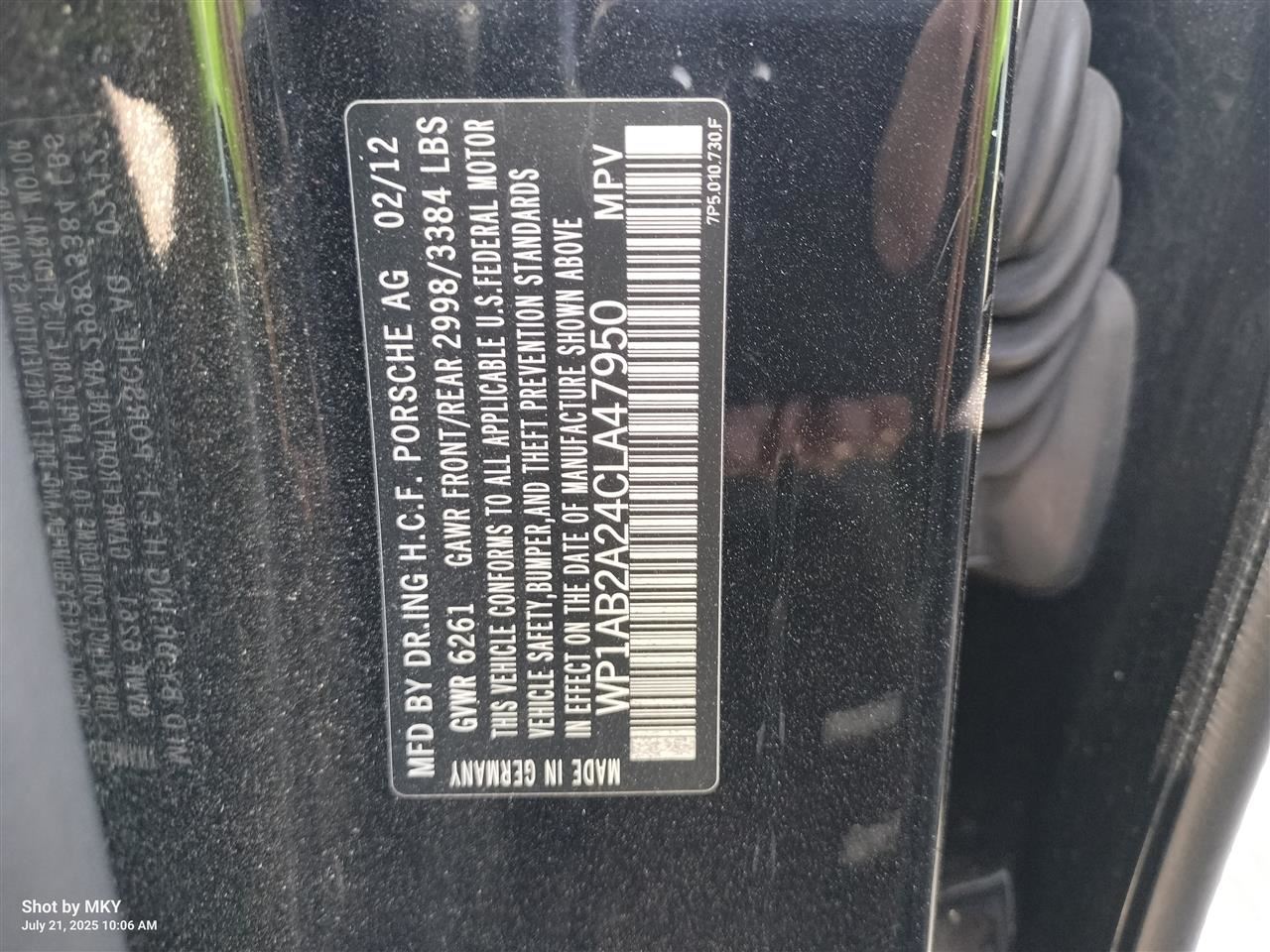 Benzeen WIRE HARNESS 2012 PORSCHE CAYENNE - Image 1