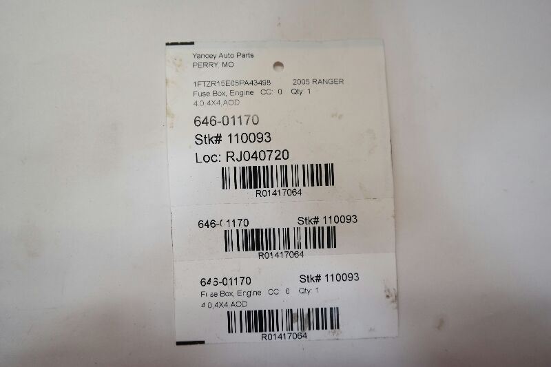 04 05 06 FORD RANGER UNDER THE HOOD ENGINE FUSE BOX OEM | eBay