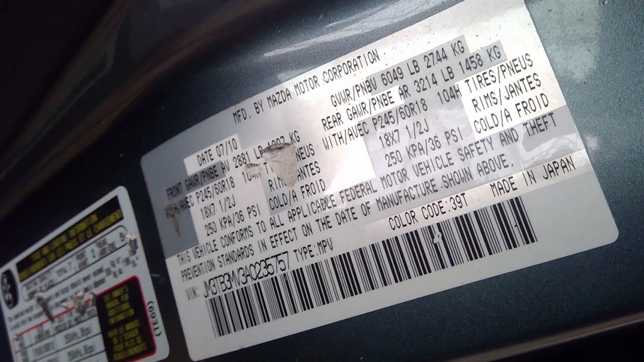 Engine 3.7L VIN A 8th Digit Fits 10-12 MAZDA CX-9 6696443 | eBay