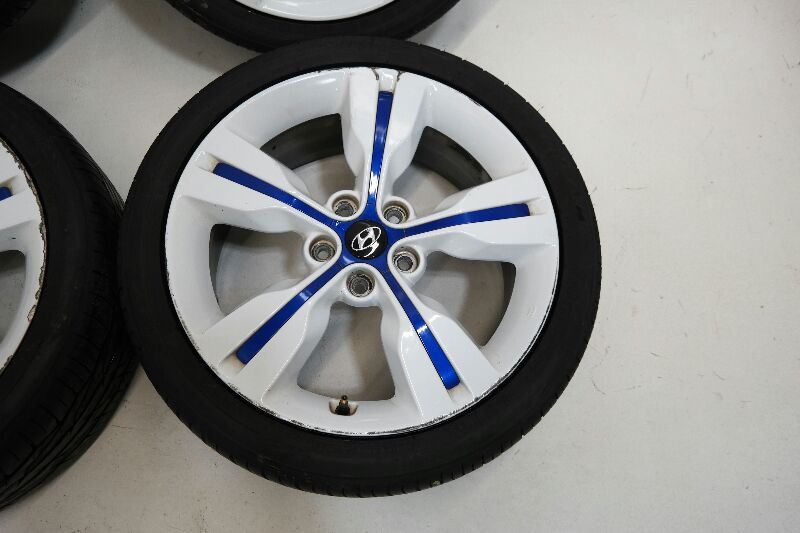 2012 HYUNDAI VELOSTER TOYO 18 WHEELS RIMS TIRES 2240R18 MARATHON BLUE METALLIC | eBay 2012 Hyundai Veloster Tire Size 18 Inch