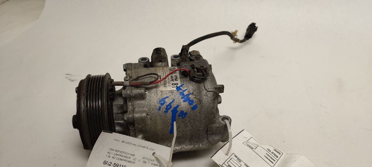 AC Compressor 1.8L 3770 Fits 2012 2013 2014 2015 Honda Civic OEM - Image 3