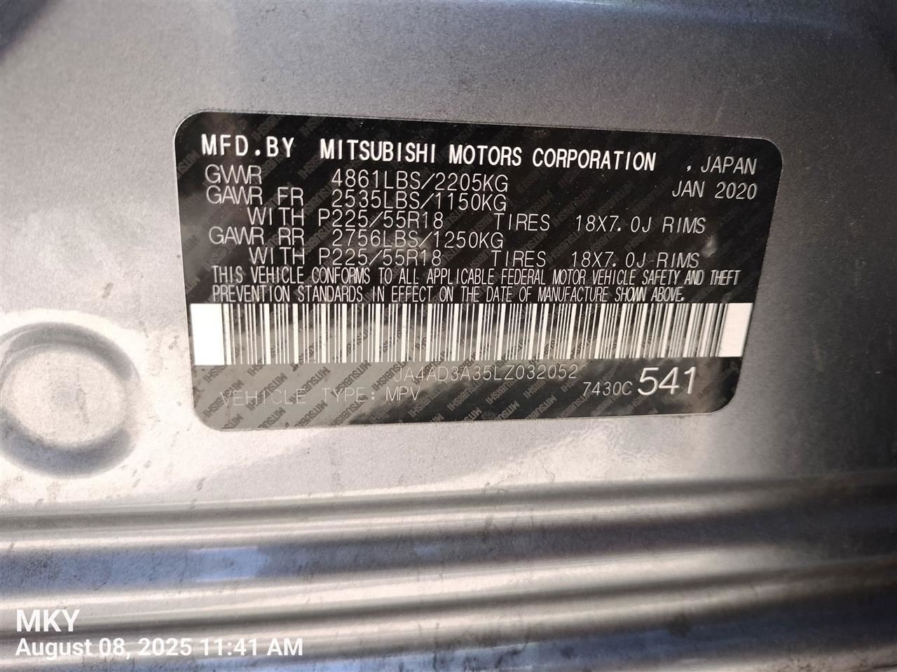 Benzeen WIRE HARNESS 8522K830 2020 MITSUBISHI OUTLANDER - Image 1