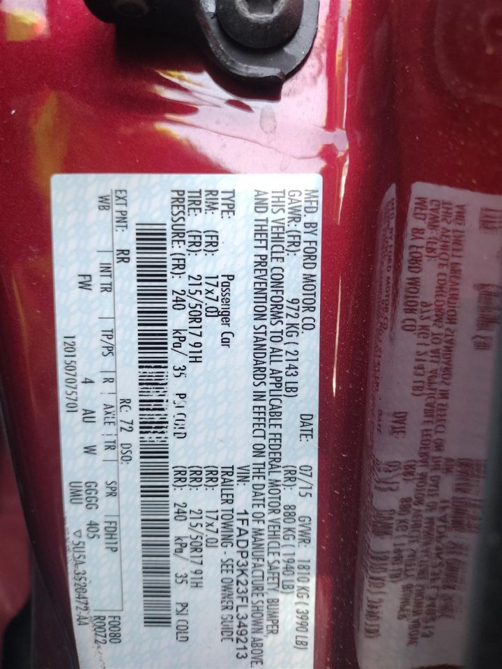 FRONT REINFORCEMENT BAR ONLY CP9Z17757A 2012-2018 FORD FOCUS - Image 5