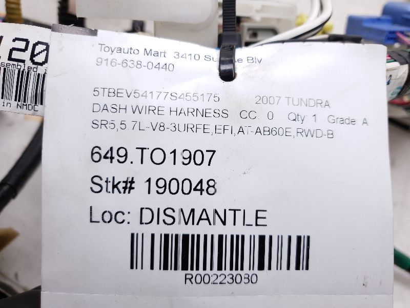 07 08 Toyota Tundra Dash Wire Harness 82141-0C120 | eBay