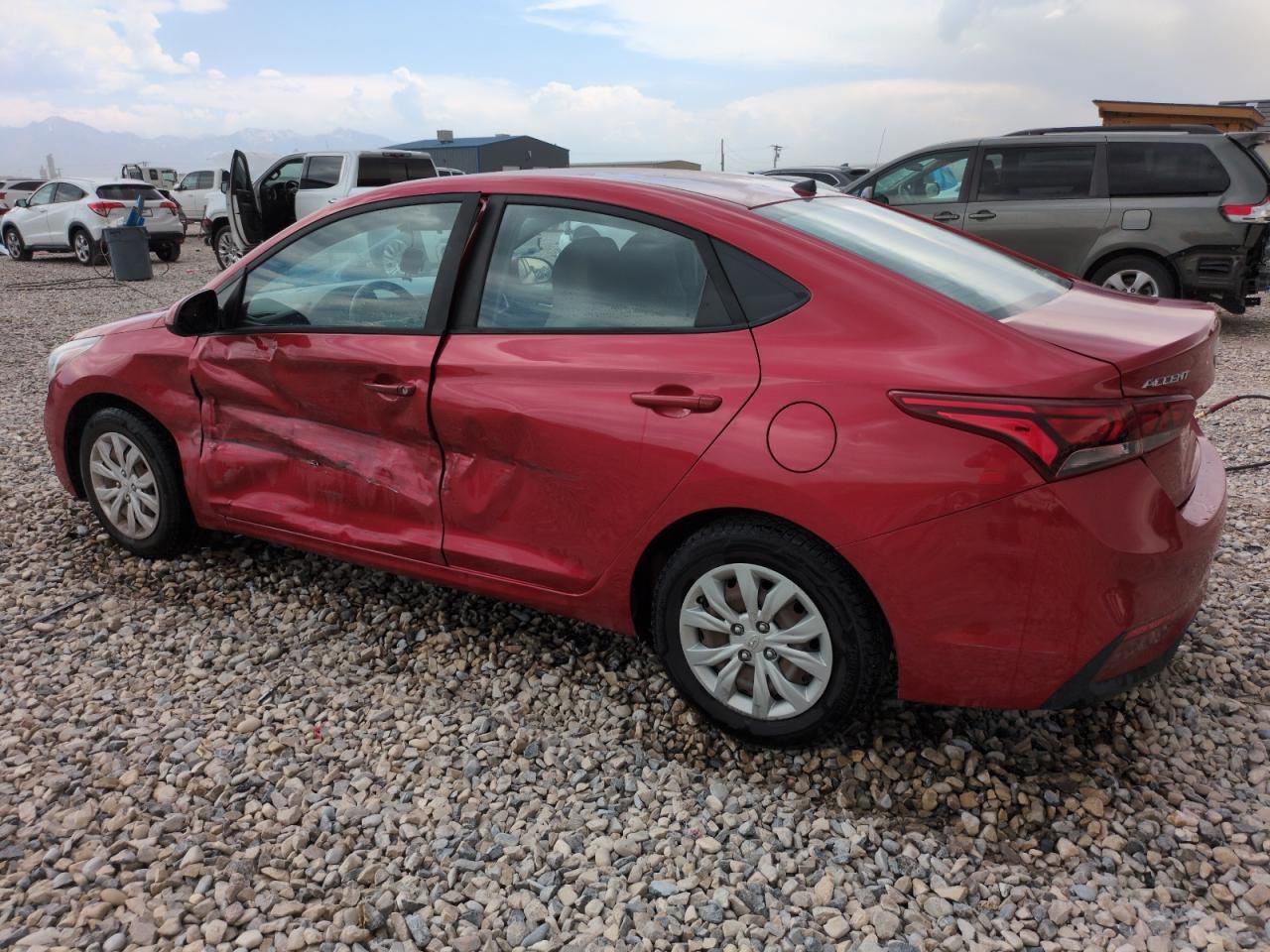 RED REAR BUMPER ASSEMBLY OEM 18-22 HYUNDAI ACCENT - Image 2