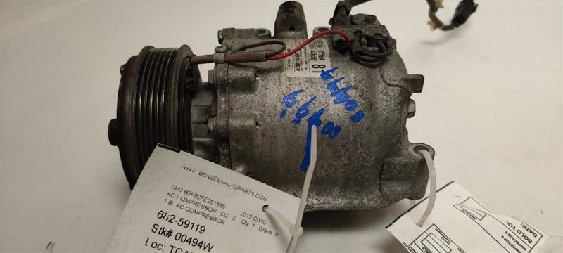 AC Compressor 1.8L 3770 Fits 2012 2013 2014 2015 Honda Civic OEM - Image 1