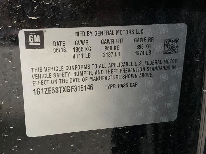 2016 malibu paintcode location