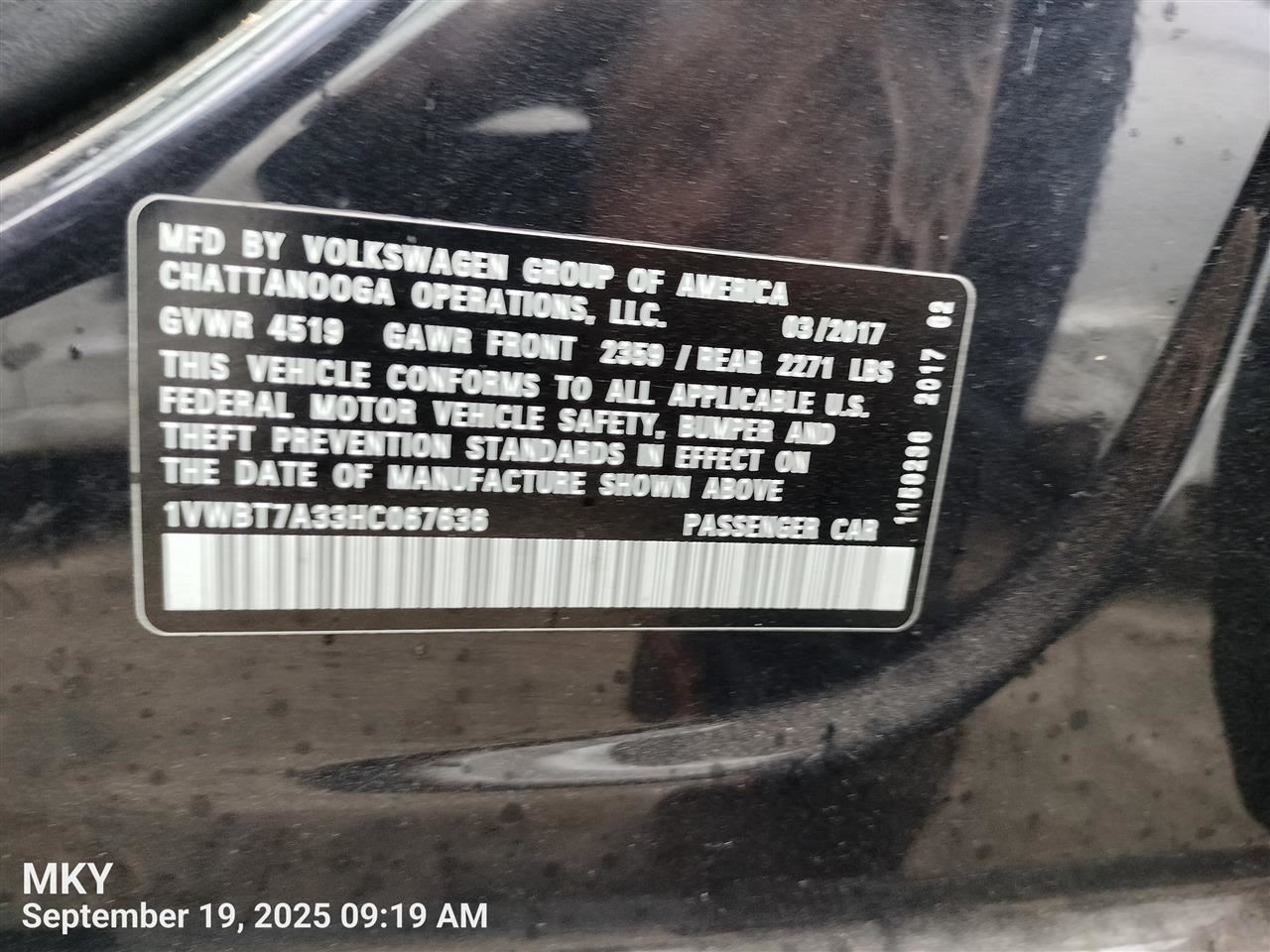 PASSAT 2017 Dash Wire Harness 7130745 - Image 2