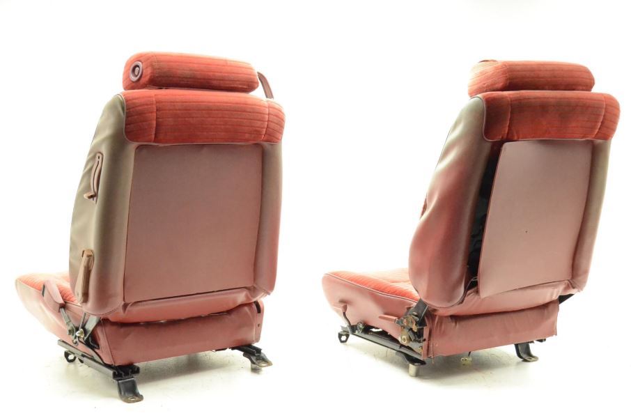 1982-1983 Datsun 280ZX S130 2+2 Driver and Passenger Red Cloth Front Seats