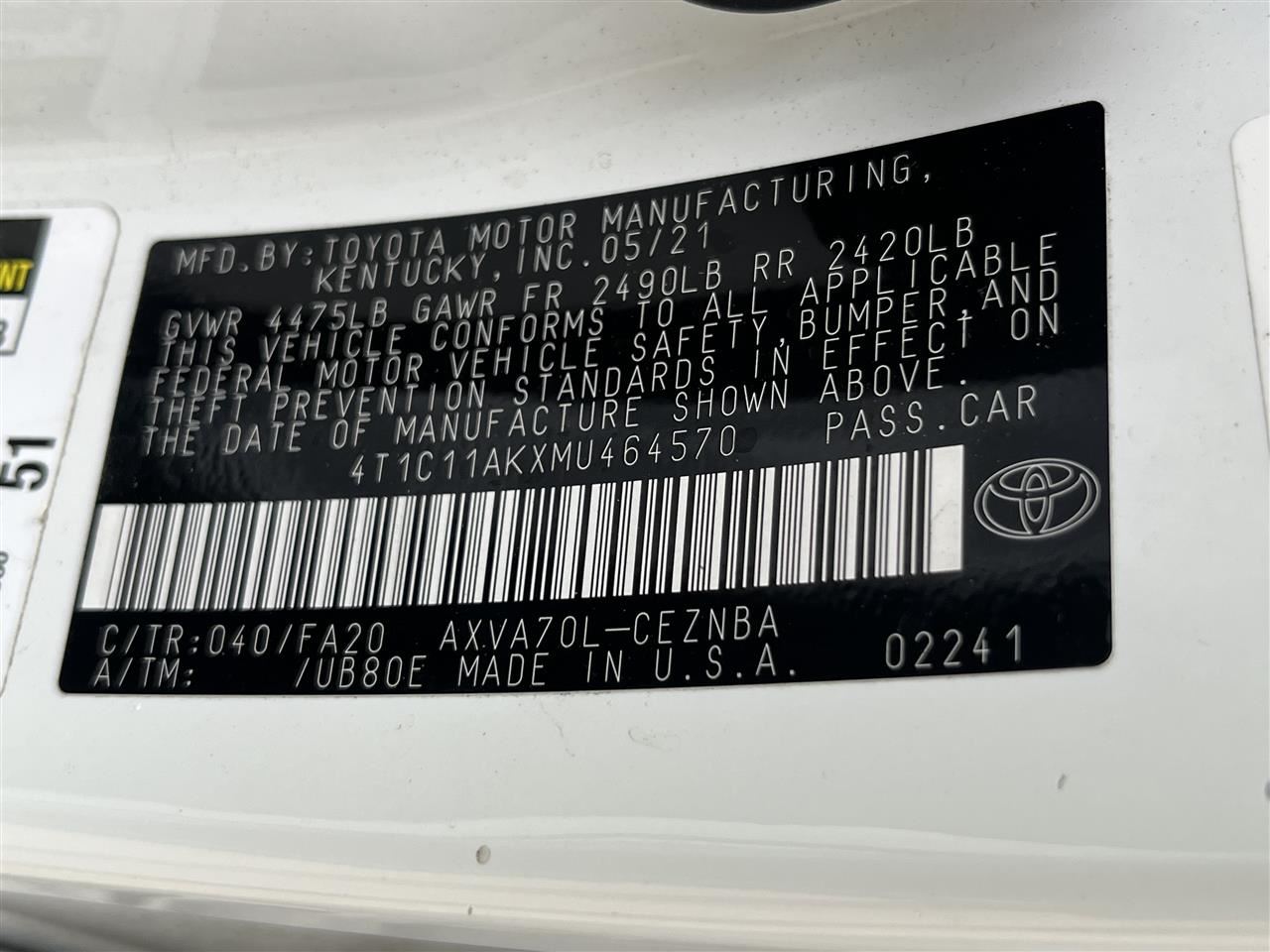 LEFT REAR UPPER CONTROL ARM OEM 18-25 TOYOTA CAMRY - Image 5