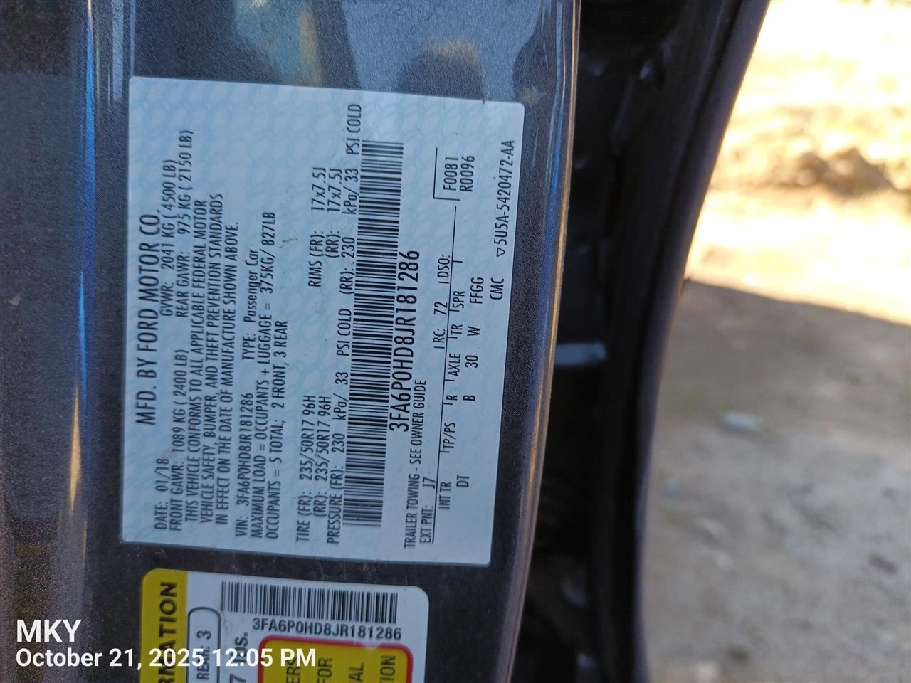 FUSION 2018 Dash Wire Harness 7658130 - Image 2