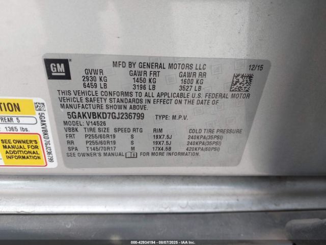 ENGINE WIRE HARNESS 23106412 2017 BUICK ENCLAVE - Image 4