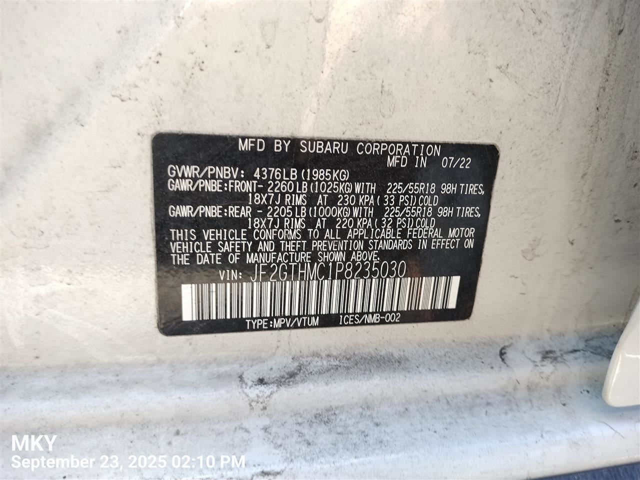 Benzeen WIRE HARNESS 2023 SUBARU CROSSTREK - Image 1