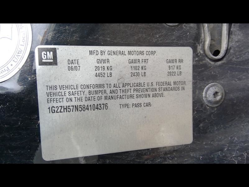 Used 2008 Pontiac G6 Transmission Transmission Transaxle At, 3.5l