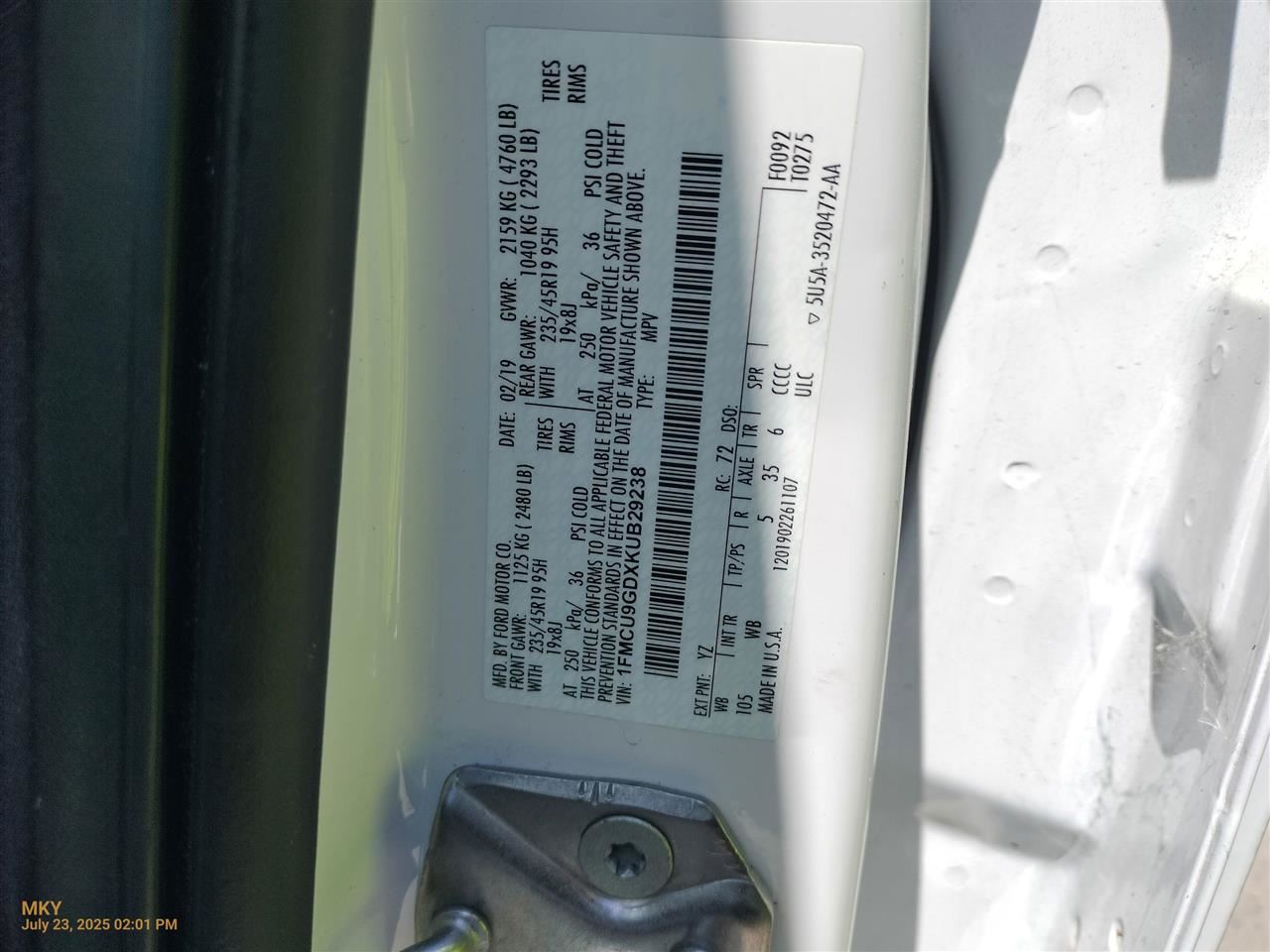 Radiator Core Support Upper Fits 13-19 ESCAPE 6301457 - Image 2