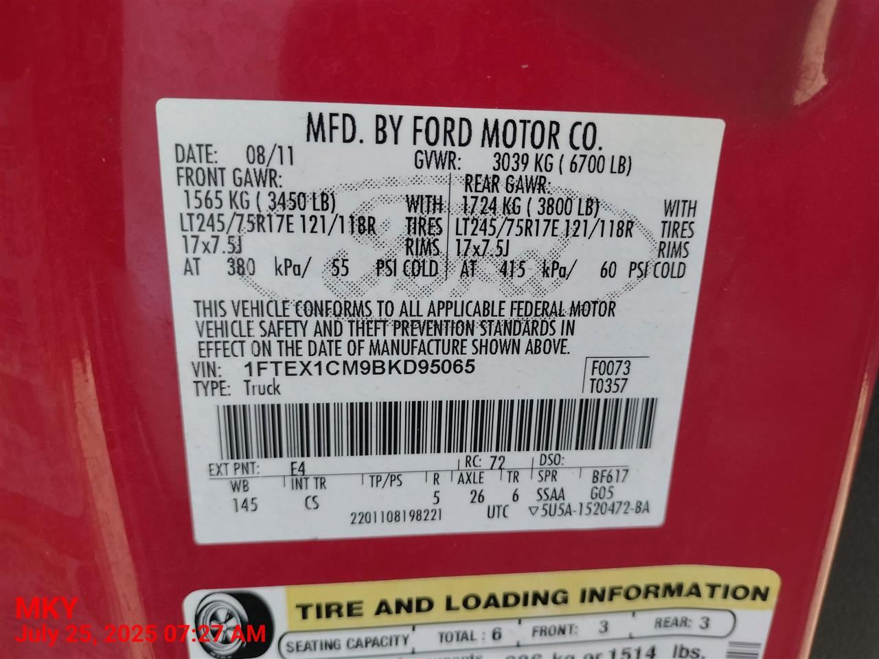 Benzeen WIRE HARNESS BL3Z14401B 2011 FORD F150 - Image 1