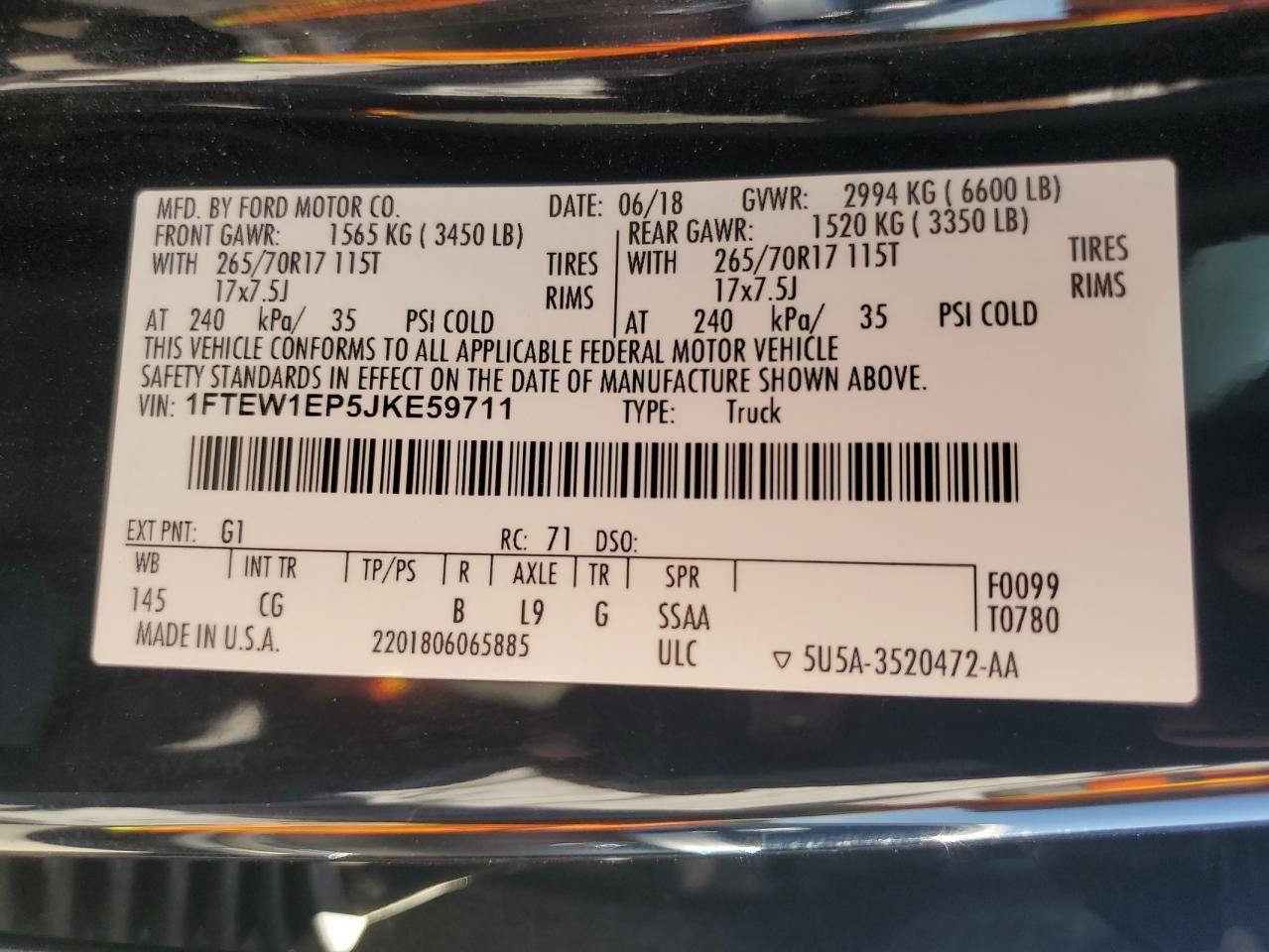 F150 2018 Engine Wire Harness 7469990 - Image 3