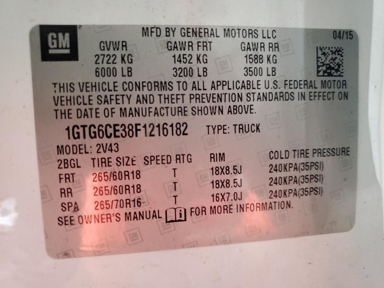 System Restraint Bag Module On Transmission Tunnel Fits 15 CANYON 2 - Picture 12 of 12