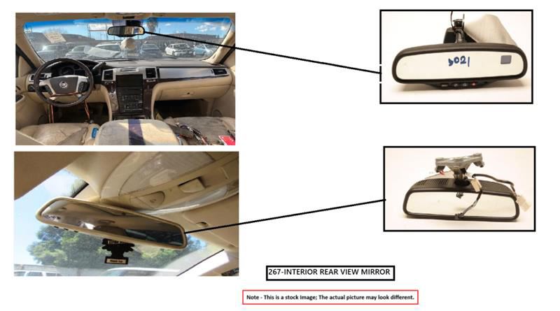 INTERIOR REAR VIEW MIRROR OEM 10-13 CADILLAC ESCALAESV 1YR WRNTY 22915244 - Image 2