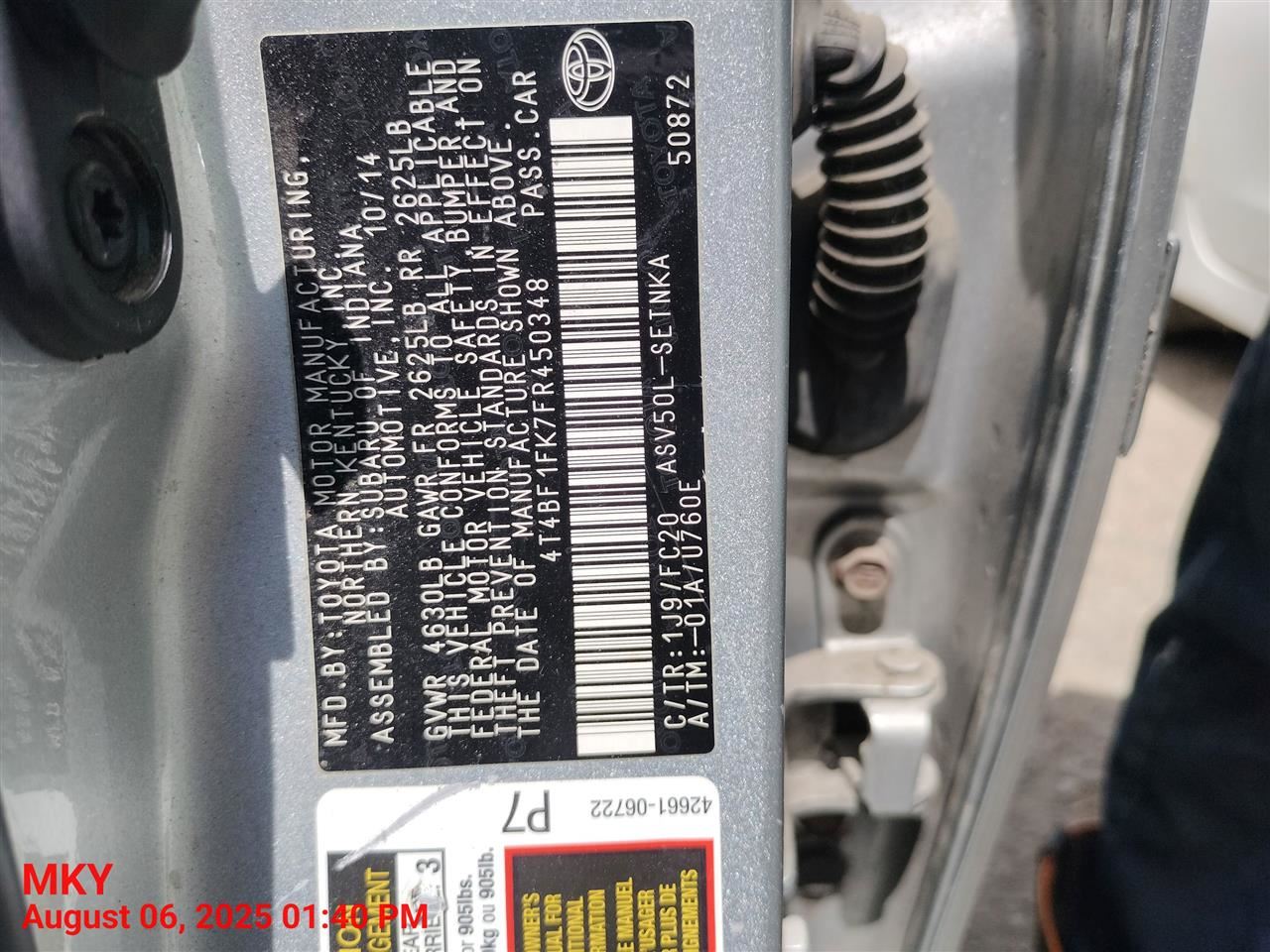 FUEL VAPOR CHARCOAL CANISTER OEM 2016 TOYOTA CAMRY 7774006180 - Image 2