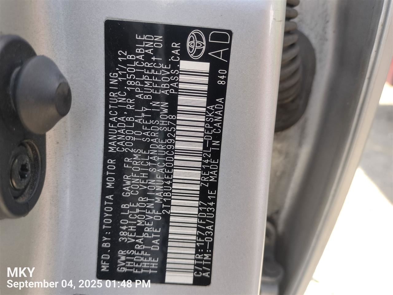 COROLLA 2013 Dash Wire Harness 6781469 - Image 2